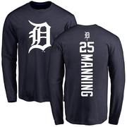 Men's Detroit Tigers Matt Manning ＃25 Backer Long Sleeve T-Shirt - Navy