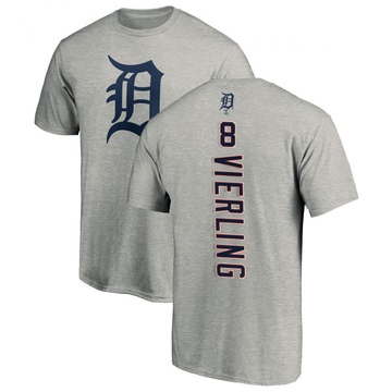 Men's Detroit Tigers Matt Vierling ＃8 Backer T-Shirt Ash