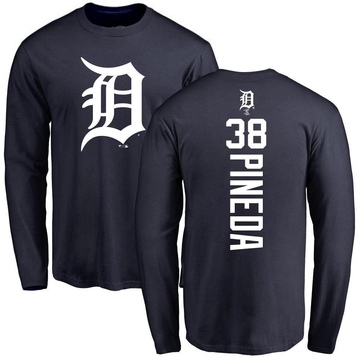 Men's Detroit Tigers Michael Pineda ＃38 Backer Long Sleeve T-Shirt - Navy