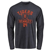 Men's Detroit Tigers Mickey Stanley ＃24 Base Runner Long Sleeve T-Shirt - Navy