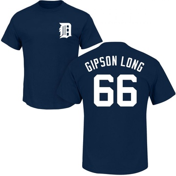 Men's Detroit Tigers Sawyer Gipson-Long ＃66 Roster Name & Number T-Shirt - Navy