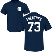 Men's Detroit Tigers Sean Guenther ＃73 Roster Name & Number T-Shirt - Navy