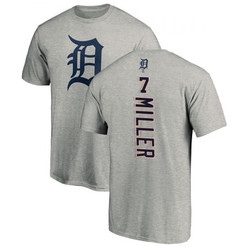 Men's Detroit Tigers Shelby Miller ＃7 Backer T-Shirt Ash