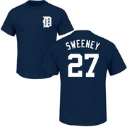 Men's Detroit Tigers Trey Sweeney ＃27 Roster Name & Number T-Shirt - Navy