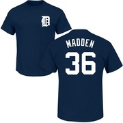 Men's Detroit Tigers Ty Madden ＃36 Roster Name & Number T-Shirt - Navy