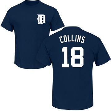 Men's Detroit Tigers Tyler Collins ＃18 Roster Name & Number T-Shirt - Navy