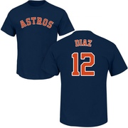 Men's Houston Astros Aledmys Diaz ＃12 Roster Name & Number T-Shirt - Navy