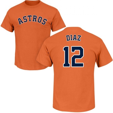 Men's Houston Astros Aledmys Diaz ＃12 Roster Name & Number T-Shirt - Orange