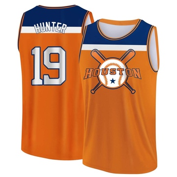 Men's Houston Astros Brian Hunter ＃19 Legend Baseball Tank Top - Orange/Navy