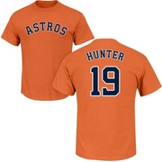 Men's Houston Astros Brian Hunter ＃19 Roster Name & Number T-Shirt - Orange