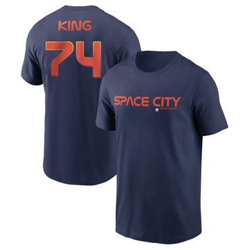 Men's Houston Astros Bryan King ＃74 2022 City Connect Name & Number T-Shirt - Navy