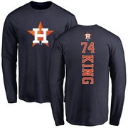 Men's Houston Astros Bryan King ＃74 Backer Long Sleeve T-Shirt - Navy