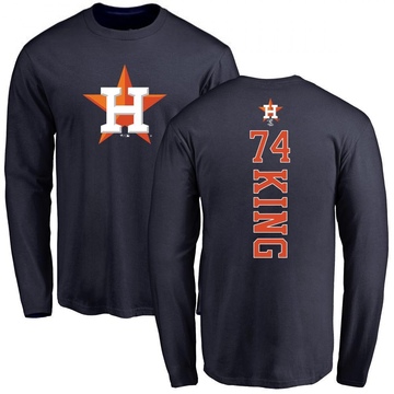 Men's Houston Astros Bryan King ＃74 Backer Long Sleeve T-Shirt - Navy