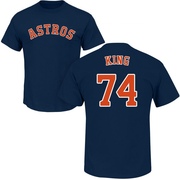 Men's Houston Astros Bryan King ＃74 Roster Name & Number T-Shirt - Navy