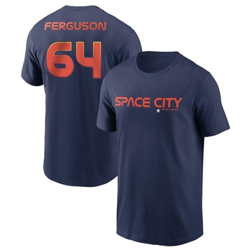 Men's Houston Astros Caleb Ferguson ＃64 2022 City Connect Name & Number T-Shirt - Navy