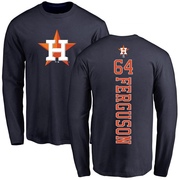 Men's Houston Astros Caleb Ferguson ＃64 Backer Long Sleeve T-Shirt - Navy