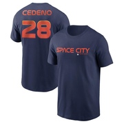 Men's Houston Astros Cesar Cedeno ＃28 2022 City Connect Name & Number T-Shirt - Navy