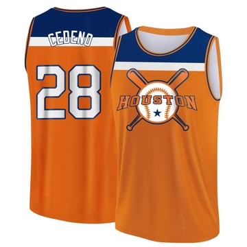 Men's Houston Astros Cesar Cedeno ＃28 Legend Baseball Tank Top - Orange/Navy