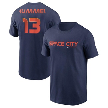 Men's Houston Astros Cooper Hummel ＃13 2022 City Connect Name & Number T-Shirt - Navy