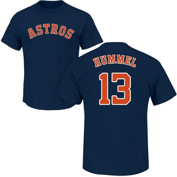 Men's Houston Astros Cooper Hummel ＃13 Roster Name & Number T-Shirt - Navy