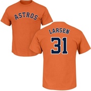 Men's Houston Astros Don Larsen ＃31 Roster Name & Number T-Shirt - Orange