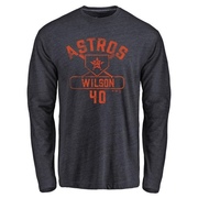 Men's Houston Astros Don Wilson ＃40 Base Runner Long Sleeve T-Shirt - Navy