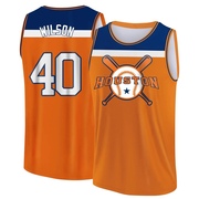 Men's Houston Astros Don Wilson ＃40 Legend Baseball Tank Top - Orange/Navy