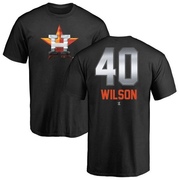 Men's Houston Astros Don Wilson ＃40 Midnight Mascot T-Shirt - Black