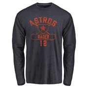 Men's Houston Astros Doug Rader ＃12 Base Runner Long Sleeve T-Shirt - Navy