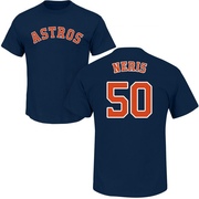 Men's Houston Astros Hector Neris ＃50 Roster Name & Number T-Shirt - Navy