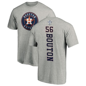 Men's Houston Astros Jim Bouton ＃56 Backer T-Shirt Ash