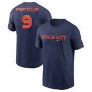 Men's Houston Astros Joe Pepitone ＃9 2022 City Connect Name & Number T-Shirt - Navy