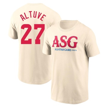 Men's Houston Astros Jose Altuve ＃27 Game 2024 All-Star Collection Legend T-Shirt - Cream