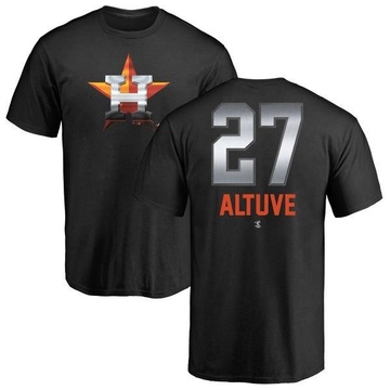 Men's Houston Astros Jose Altuve ＃27 Midnight Mascot T-Shirt - Black