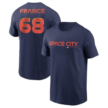 Men's Houston Astros J.P. France ＃68 2022 City Connect Name & Number T-Shirt - Navy