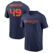 Men's Houston Astros Larry Dierker ＃49 2022 City Connect Name & Number T-Shirt - Navy