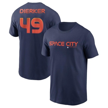 Men's Houston Astros Larry Dierker ＃49 2022 City Connect Name & Number T-Shirt - Navy