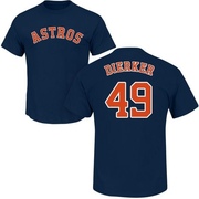 Men's Houston Astros Larry Dierker ＃49 Roster Name & Number T-Shirt - Navy