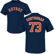 Men's Houston Astros Luis Contreras ＃73 Roster Name & Number T-Shirt - Navy