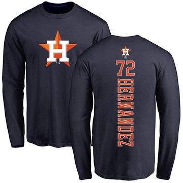 Men's Houston Astros Nick Hernandez ＃72 Backer Long Sleeve T-Shirt - Navy