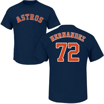 Men's Houston Astros Nick Hernandez ＃72 Roster Name & Number T-Shirt - Navy