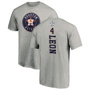 Men's Houston Astros Pedro Leon ＃4 Backer T-Shirt Ash