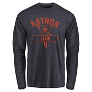 Men's Houston Astros Pedro Leon ＃4 Base Runner Long Sleeve T-Shirt - Navy