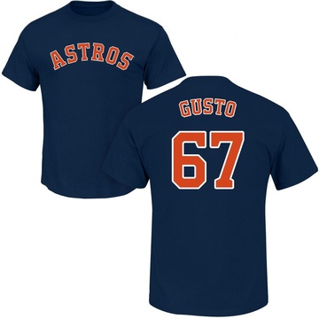 Men's Houston Astros Ryan Gusto ＃67 Roster Name & Number T-Shirt - Navy