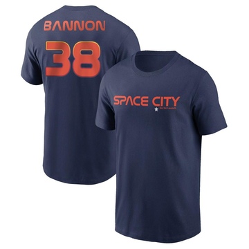 Men's Houston Astros Rylan Bannon ＃38 2022 City Connect Name & Number T-Shirt - Navy