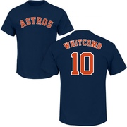 Men's Houston Astros Shay Whitcomb ＃10 Roster Name & Number T-Shirt - Navy