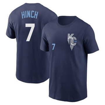 Men's Kansas City Royals A.j. Hinch ＃7 2022 City Connect Name & Number T-Shirt - Navy