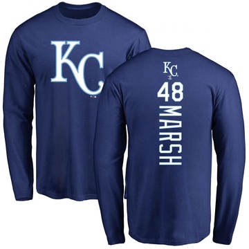 Men's Kansas City Royals Alec Marsh ＃48 Backer Long Sleeve T-Shirt - Royal