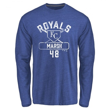 Men's Kansas City Royals Alec Marsh ＃48 Base Runner Long Sleeve T-Shirt - Royal