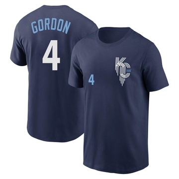 Men's Kansas City Royals Alex Gordon ＃4 2022 City Connect Name & Number T-Shirt - Navy